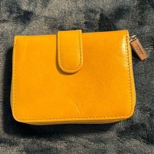 HOBO International Mustard Yellow Leather Wallet